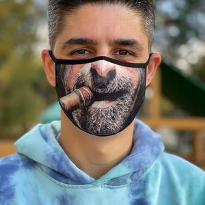 Funny real looking digital print face mask